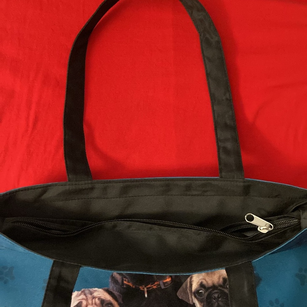 HOST PICK😀Pug Dog Tote Bag - Teal - Picture 2 of 3